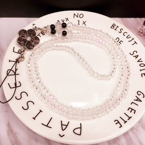 Điện thoại di động dài chuỗi hạt pha lê treo cổ mới handmade thời trang làm việc thẻ công việc dây buộc nữ mặt dây chuyền mạnh mẽ - Phụ kiện điện thoại di động ốp lưng vivo y12s