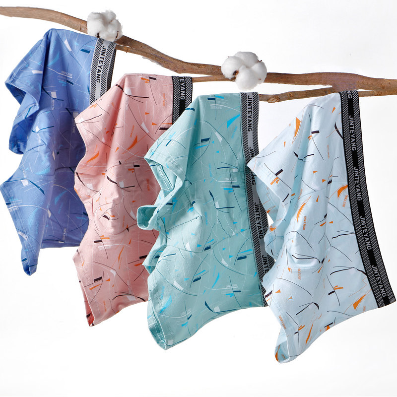 Red Bean Pure Cotton Briefs Male Modale Four-corner Pants Head Loose Shorts Teen Ice Silk Summer Thin Air Ventilation Flat