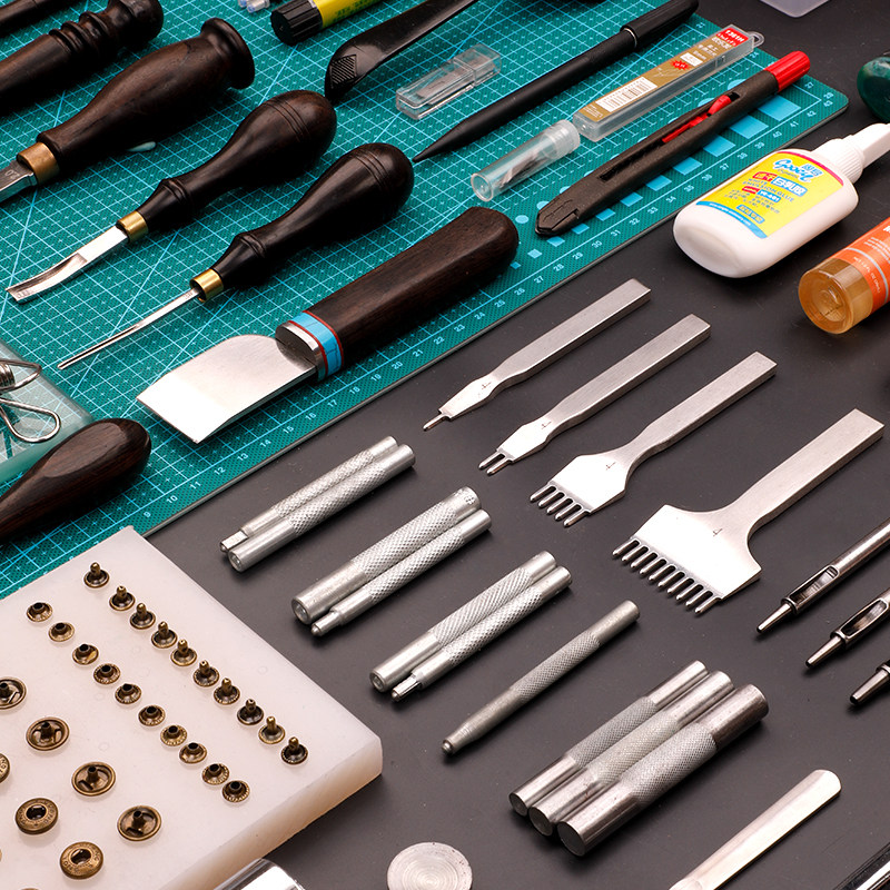 Leather tools set handmade, wallet, professional materials set, DIY