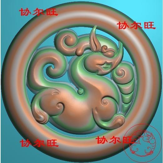 Imitation Ancient Beast sculptures jdp grayscale photo bmp wood sculpture picture 46 Pendant Computer Jade Sculpture Hollowed-out and Green Buckle