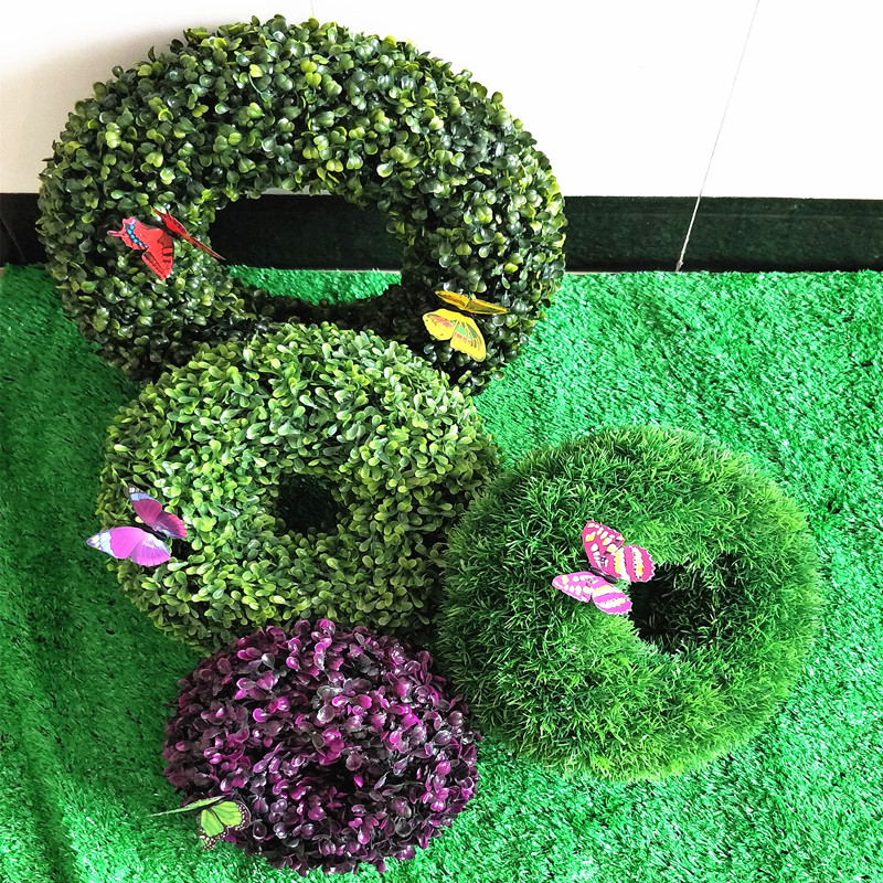 Mô phỏng cỏ bóng garland cỏ vòng mã hóa Milan bốn đầu cỏ trang trí cửa sổ hoa treo mái giả hoa xanh cây cỏ tường - Hoa nhân tạo / Cây / Trái cây cây giả trang trí