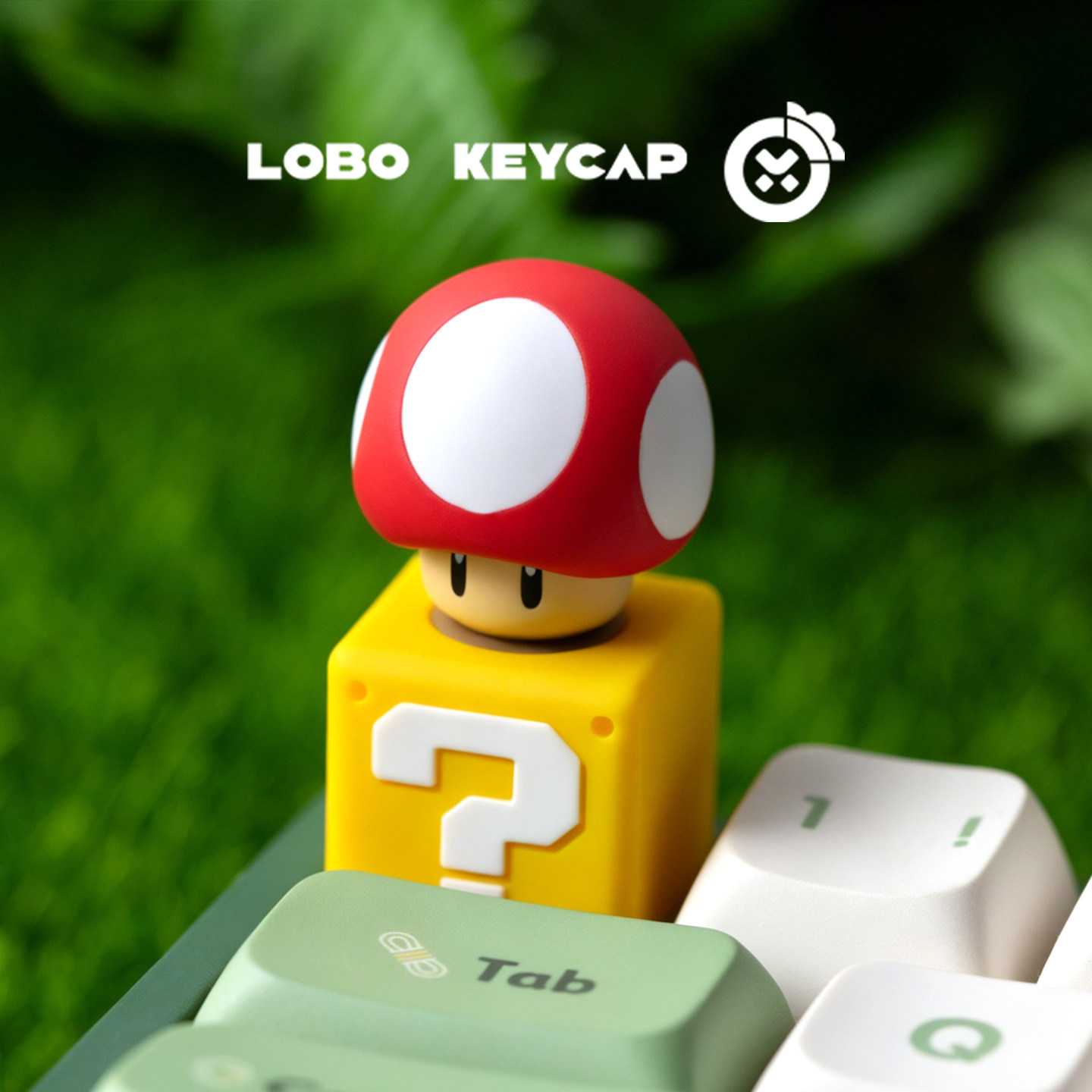 Super Mario Rotating Artisan Resin Keycap mounted on switch