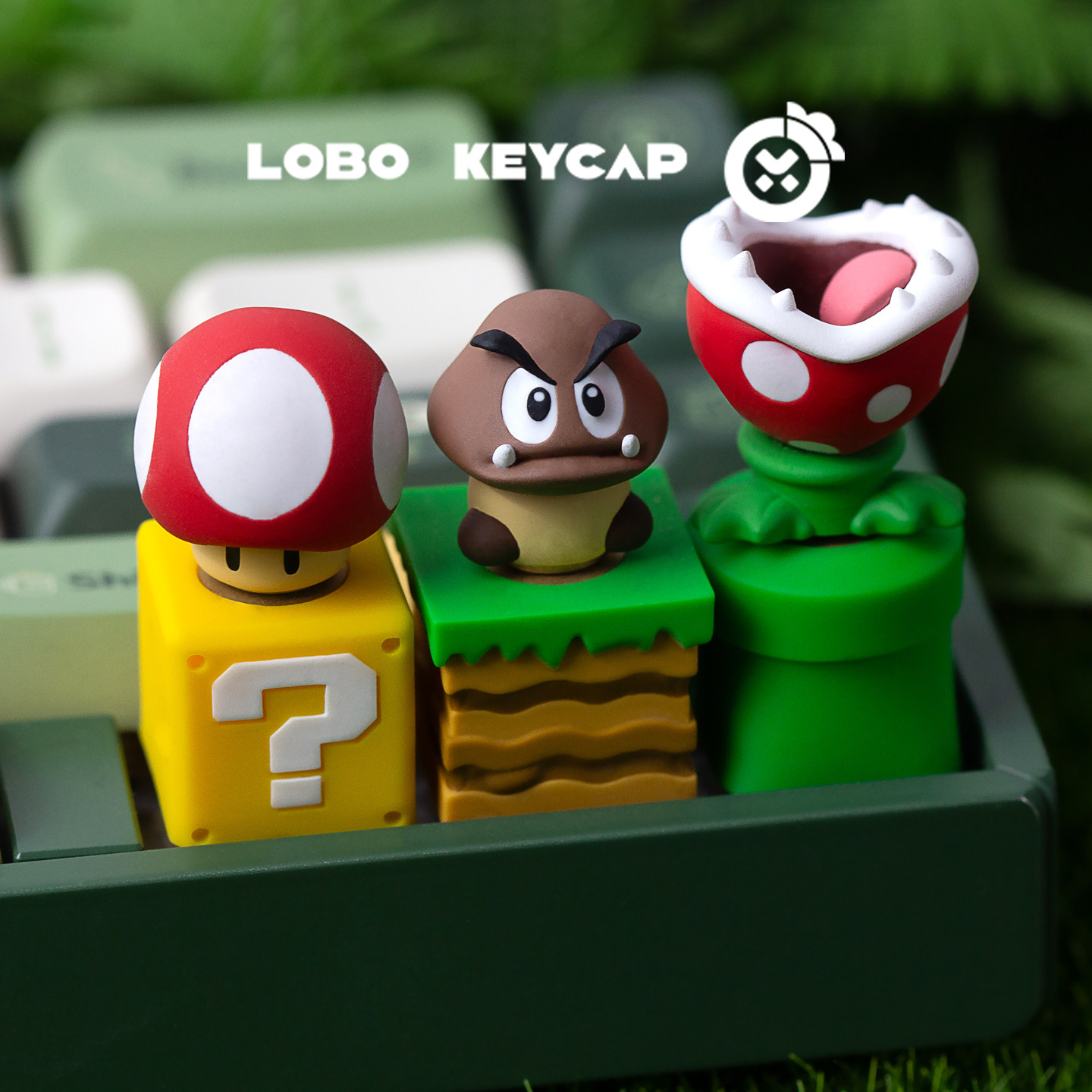 Super Mario Rotating Artisan Resin Keycap layered resin detail