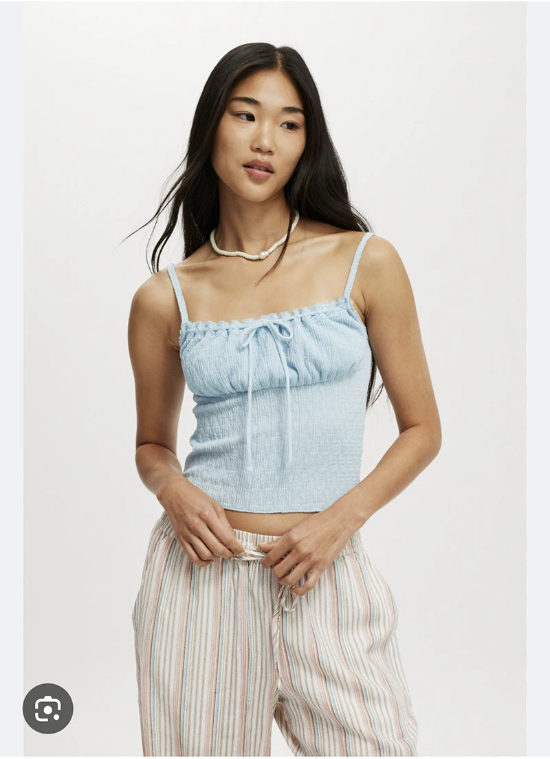 Камерзалетка (camisole) с французским кружевом и бантом, плиссированная, хлопковый стиль, узкая