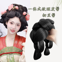 Plain ancient Hanfu wig bag all-in-one full-hair silk lazy style ancient style bun Ming Dynasty style headdress