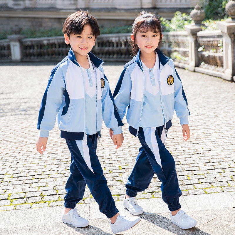 School uniforms for primary and middle school students Chunqiu Three sets of children Yinglun Wind Class Costume Kindergarten Garden Clothes and Autumn Costume Games Suit