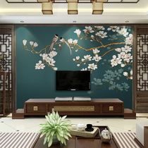 16D New Chinese Flowers Birds wood and wood Fiberboard TV Background Wall Bedroom Living Room Sofa Integrated Wall Wall wall panel