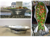 Open oven grilled fish stove Dry pot Alcohol fish stove Fish-shaped plate Cold dish Hot dish Hong Kong-style fish stove Fish-shaped tableware Fish plate