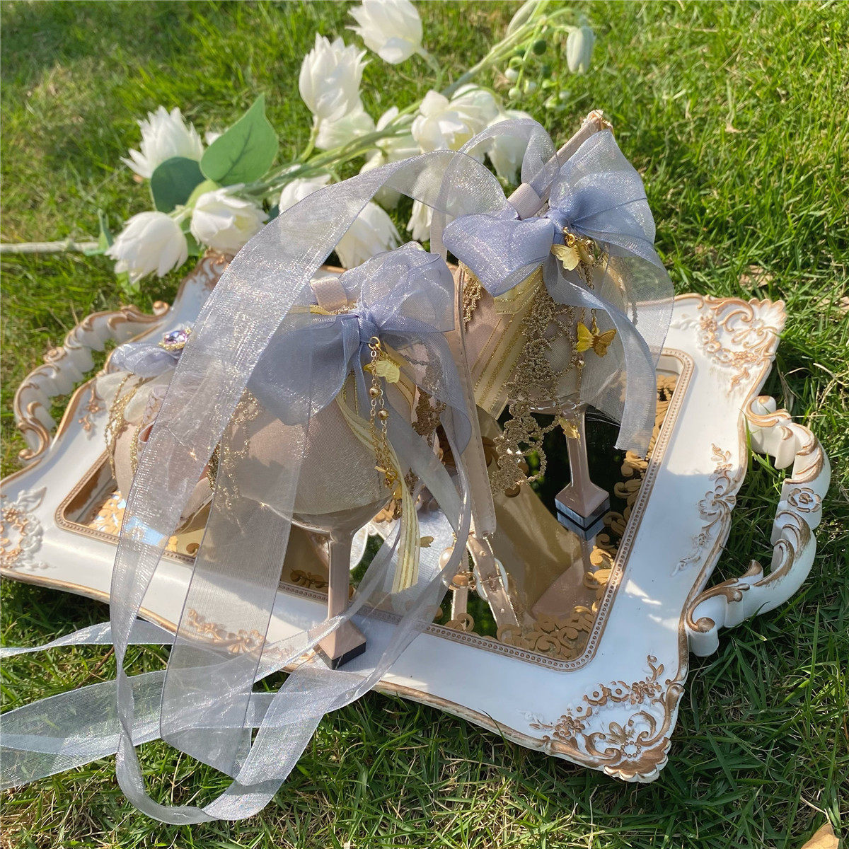 Обувь 原创设计lolita手作太炎兽高跟鞋婚鞋中华风花嫁鞋酒红茶会尖头鞋 Original design