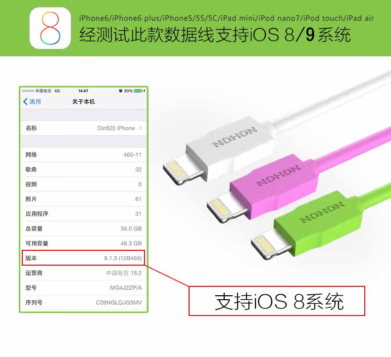 chargeur NOHON pour téléphones APPLE APPLE IPHONE5S - Ref 1300957 Image 17