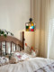 American Retro Bedroom Bedside Small Pendant Light Dopamine Color Restaurant Bar Cloakroom Creative Single-Head Pendant Light