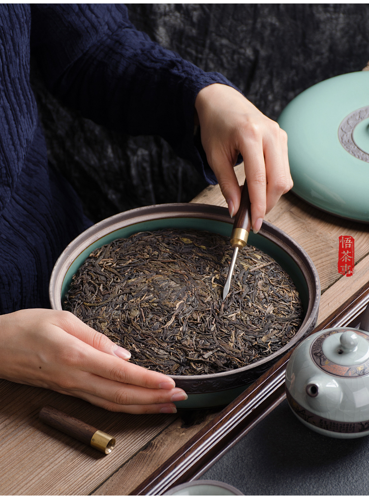 Nghi lễ trà Ebony Sáu quý ông đặt Trà hoa sen Nghi lễ Trà gỗ rắn Trà kết hợp Trà Kung Fu Phụ kiện - Trà sứ ấm trà thủy tinh