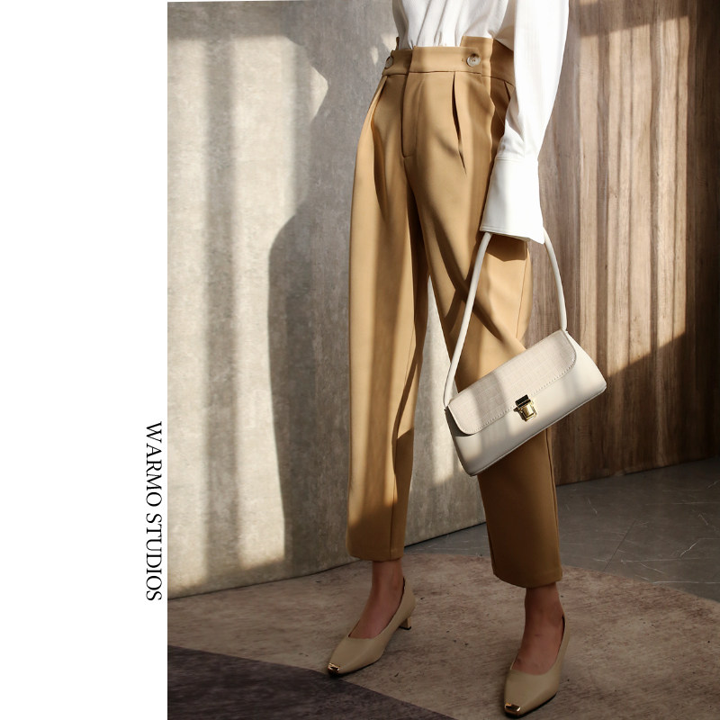Warmo version of the suit pants with super positive BI entry, high waist nine points thin casual trousers, all-match temperament women's pants