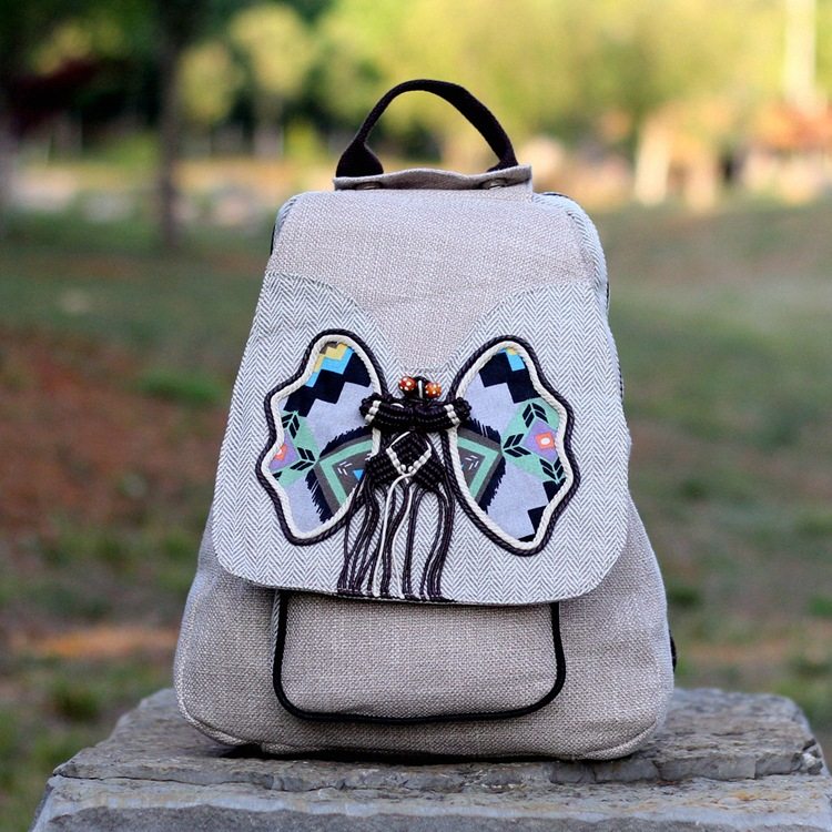 2019 new cotton linen bag Tourism Shoulder Bag Academy Wind Handmade Bag Retro Woven Casual Women's Bag M9301