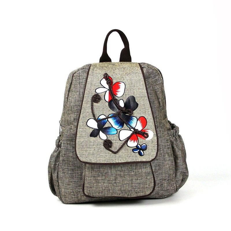 2019 new coffee colour cotton linen double shoulder bag retro ladies'ladies' fashion fabric handmade accessories bag M9331