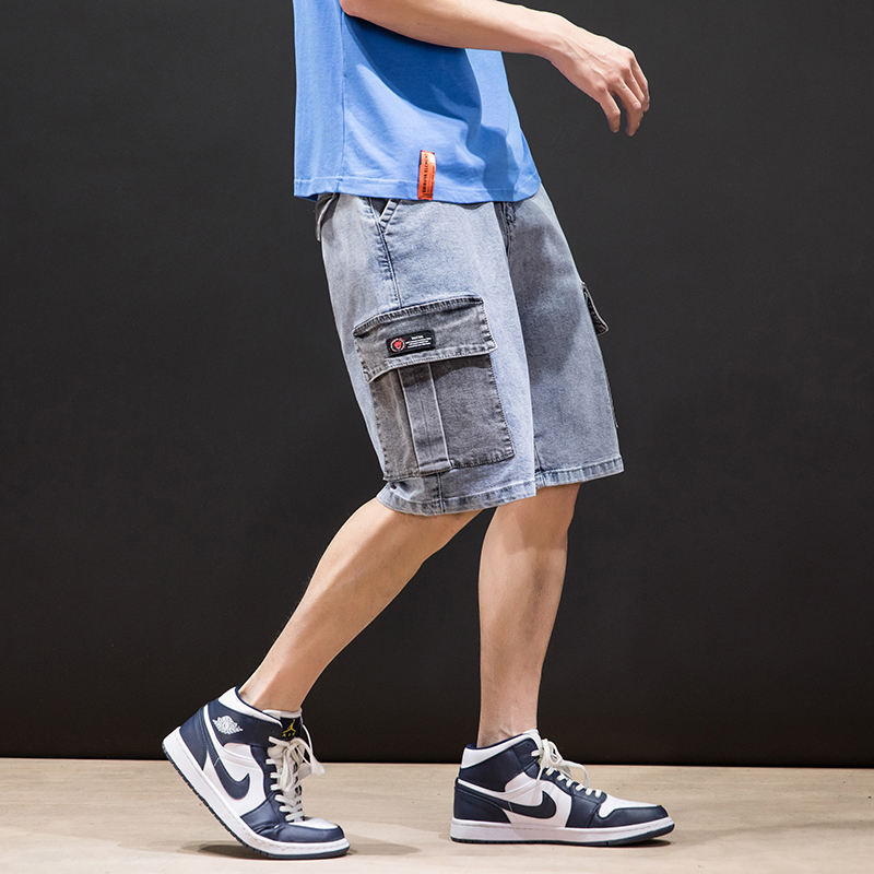 Mùa hè Hàn Quốc phiên bản của quần short denim nam cỡ lớn quần âu xu hướng studentth thẳng quần năm điểm mỏng