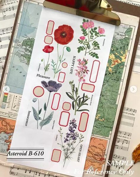 (Xiao Lin a few) asteroid 610 plant bill flower label Toil paper adhesive tape split up