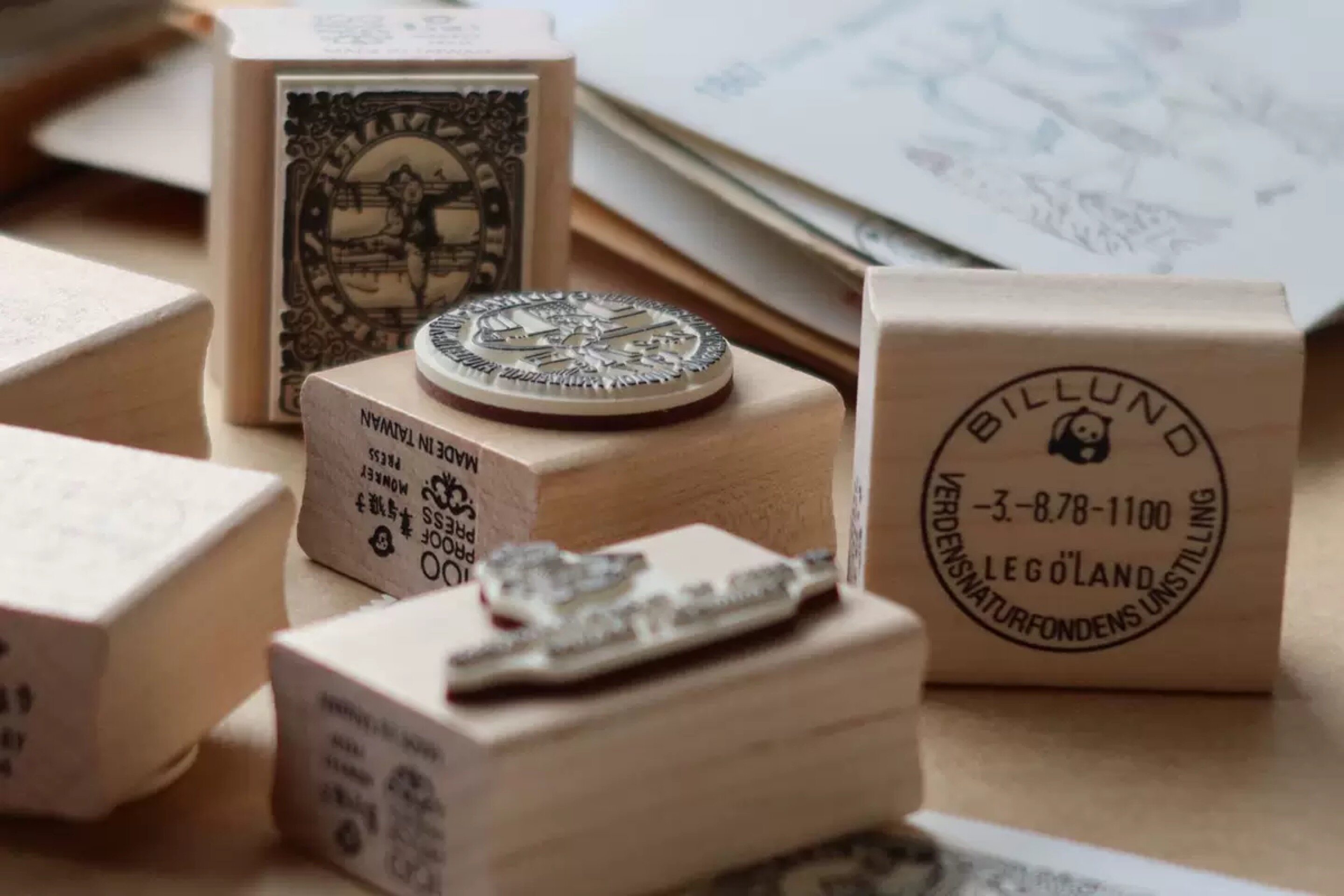 (Xiao Lin a few) Spot Chapter with Monkey Panda Retro Postmark Great Uncle Stamp Post Office Envelope Seal