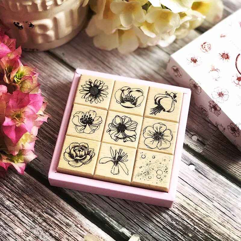 (Kobayashi) spot Taiwan lady f flower set seal group retro flowers flowers flowers and plants