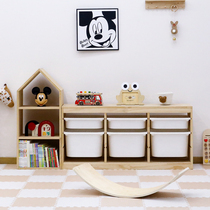 Childrens room toy storage cabinet solid wood childrens car clothing supplies combination storage cabinet car baby storage cabinet