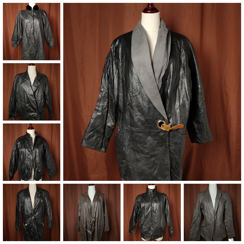 Vintage retro nam cổ điển nam nữ áo khoác da unisex áo khoác gió phù hợp với áo khoác 6 - Quần áo da