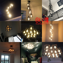 loft American retro personality creative bar restaurant Cafe clothing store decoration iron industrial chandelier