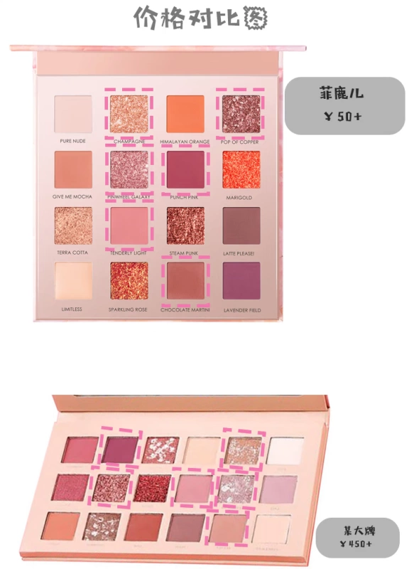 Feiluer Eyeshadow Long lanh Pearlescent Không thấm nước Hoa hồng Jing Jing Net Màu đỏ Shakes Eyeshadow Palette Ins Super Fire - Bóng mắt