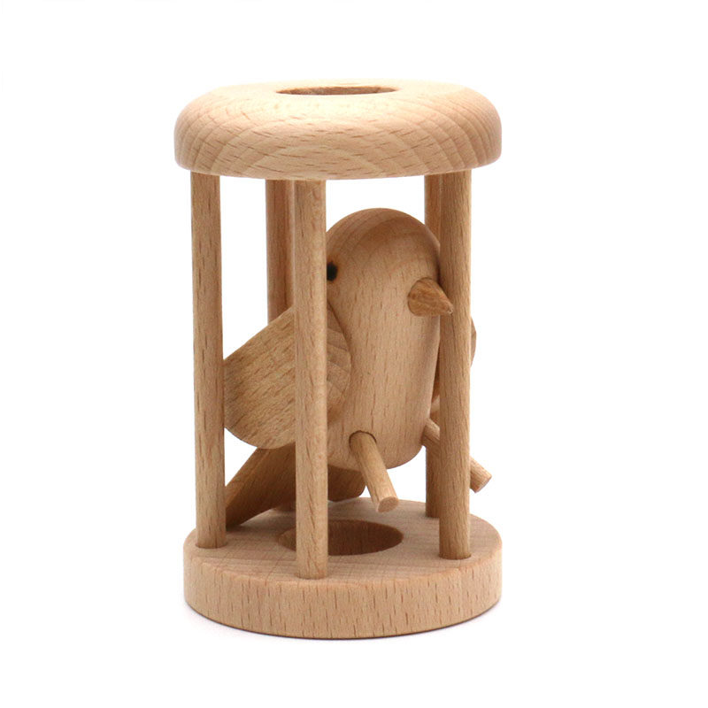 Настольная игра owl in cage 笼中之鸟笼中取物孔明锁智力益智解谜玩具木质猫头鹰