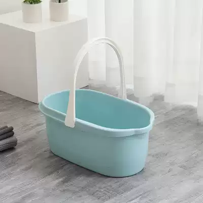 Thickened wide mouth rectangular washing mop bucket Plastic rubber cotton mop cleaning portable flat mop bucket household water storage