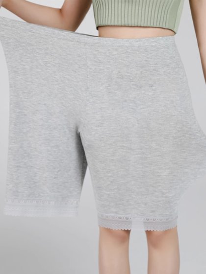 莫代尔纯棉安全裤女夏季薄款防走光不卷边内裤二合一大码打底短裤