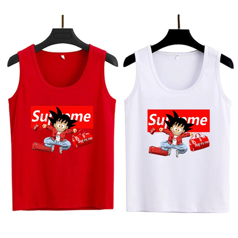 Mùa hè không tay áo thun rộng mặc thể dục bóng rổ thể thao cotton trắng vest nam xu hướng thương hiệu hip-hop cá tính - Áo vest cotton áo ba lỗ gym