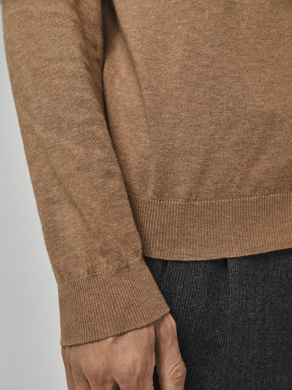 Mùa thu và mùa đông hoang dã! Khách hàng cũ đang say! Áo len cao cổ cotton / cashmere / lụa tơ tằm shop thời trang nam