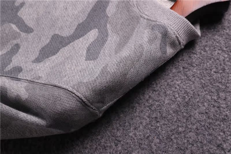 Chìa khóa là vải! 2018 mùa thu và mùa đông nam mới cổ tròn áo thun thể thao và áo len ngụy trang giải trí hoodie đôi