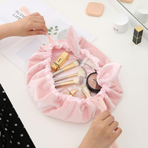 Lazy cosmetic bag female portable large capacity ins Wind Net red super fire wash bag travel portable velvet drawstring bag