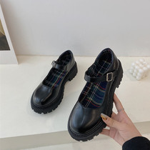 2021 Spring New Thick Primer Leather Mary Treasures Shoes Day College Wind heightening small leather shoes Shallow Mouth JK Uniformed Shoes Woman