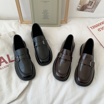 Yinglun Wind Small Leather Shoes Women 2021 Spring Autumn New Day Series Retro 100 Hitch A Foot Pedal Softbottom Single Shoe Jk Lefu Shoes