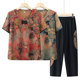 Middle-aged and elderly women's clothing grandma summer suit mom summer short-sleeved 2024 new clothes for old ladies and the elderly