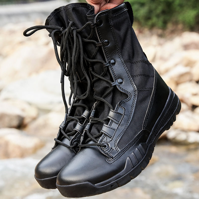 Summer breathable combat boots men's boots new ultra-light outdoor desert boots high-top hiking boots tactical boots military training boots