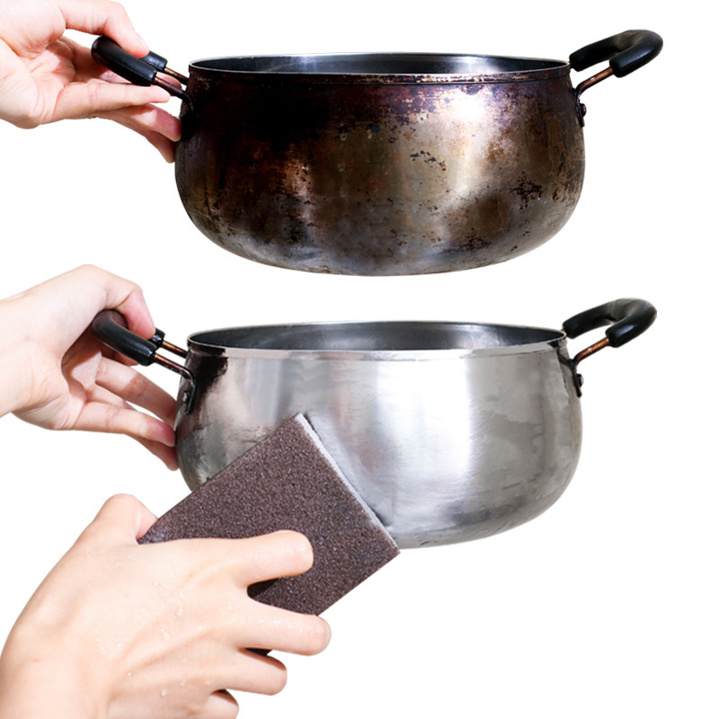 10 - Pieces of gold sand sponge wipe to dirt the iron rust - scale sponge kitchen cleaning dishwashing pot magic sponge block