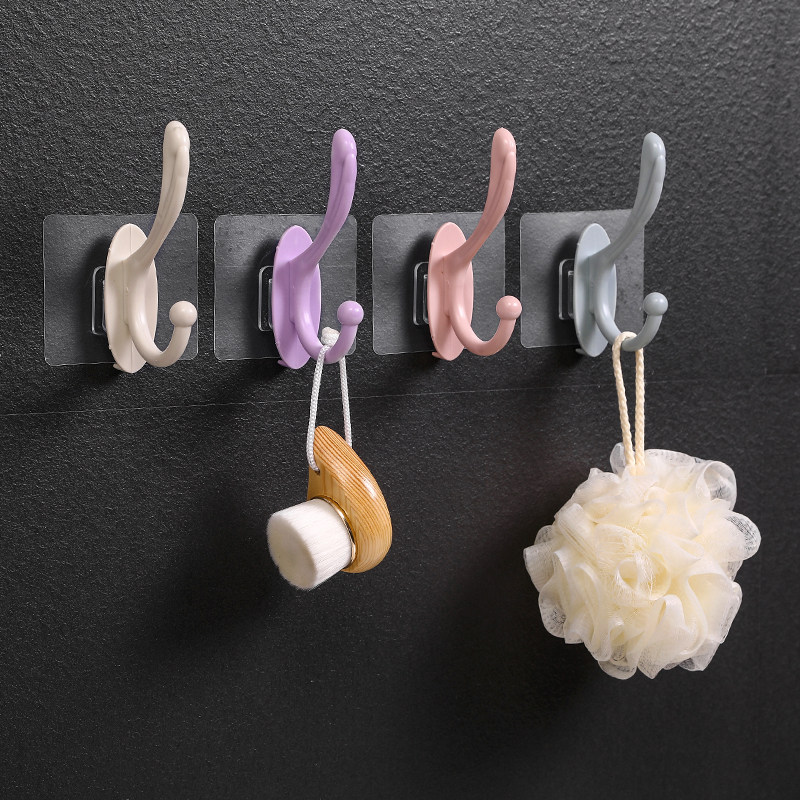 4 clothes cloak hooks powerful adhesive hooks hanger hanging wall upholswear hook load bearing free of punch door rear hook