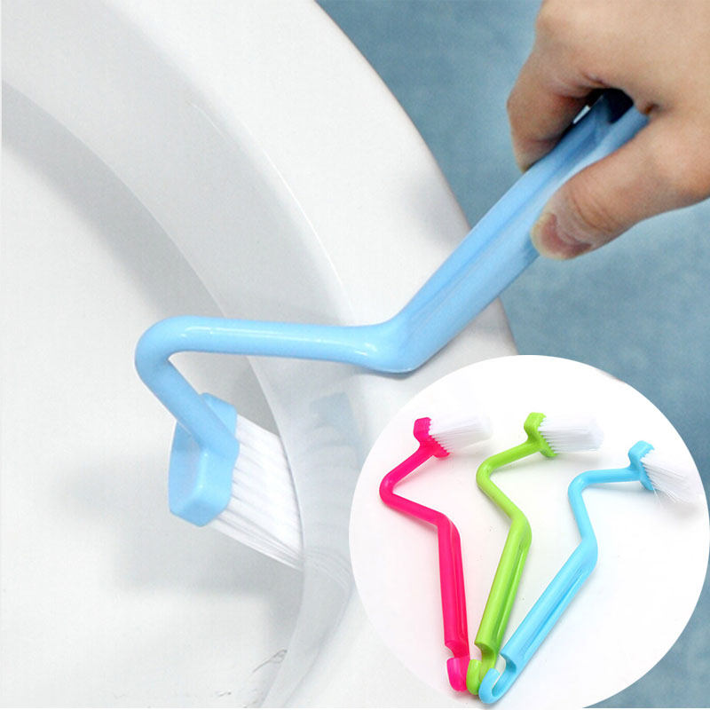 Japan-style Toilet Brush S Type No Dead Angle Home Wash Toilet Brush Wall-mounted Makeup Room Long Handle Brush Suit Cleaning Brush