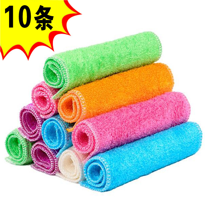 Bamboo fiber not easily stained with oil dishcloth Clean dishcloth Home Kitchen special water suction to oil dishwashcloth Easy to wash