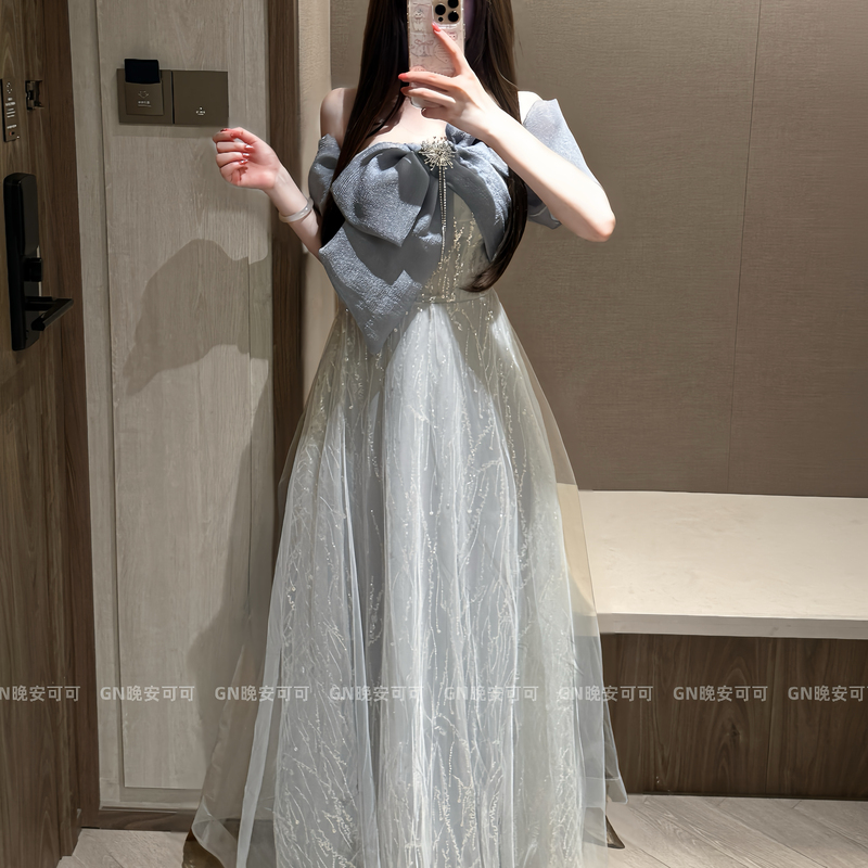 Graduation Evening Dress Lolita One-Shoulder High-End Luxury Dress Hostess Art Student Birthday Adult Ceremony Dress