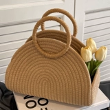 Модная универсальная плетеная портативная небольшая сумка, вместительная и большая сумка через плечо