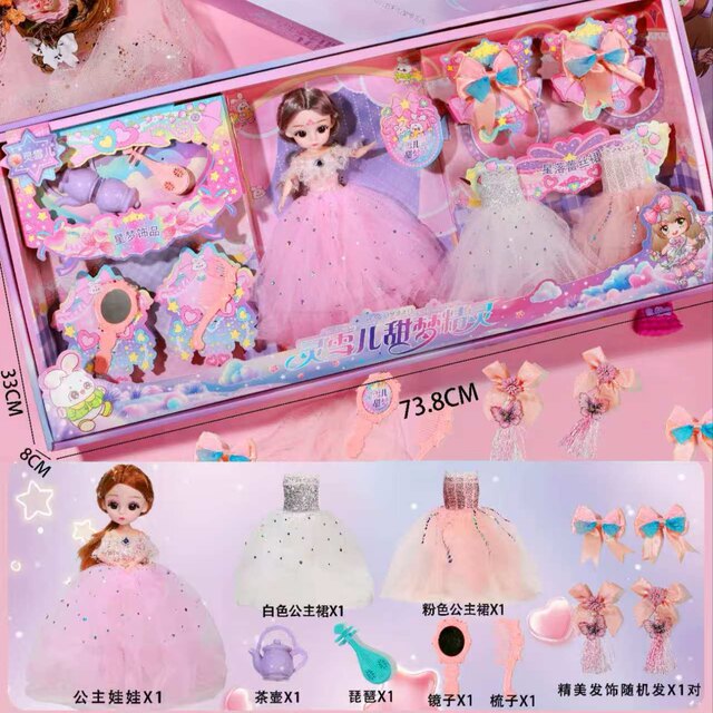 Lingxuer Senyu Butterfly Dream Doll 12inch Movable and Changeable Princess Gift Box Toy Gift for Girls Aged 3-12
