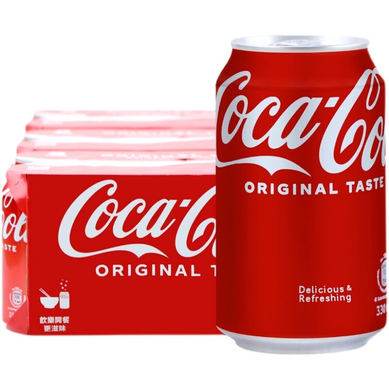 Hong Kong Imported Coca-Cola Soda 330ml*24 Cans Full Box Hong Kong Version Easy-Open Can Lemon Cola Carbonated Drink