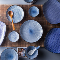 Day-style glazed and winnery and creative ceramic cutlery dishes Dish Suit Sushi Disc Pull Noodles Bowl Large Soup Bowl dishes