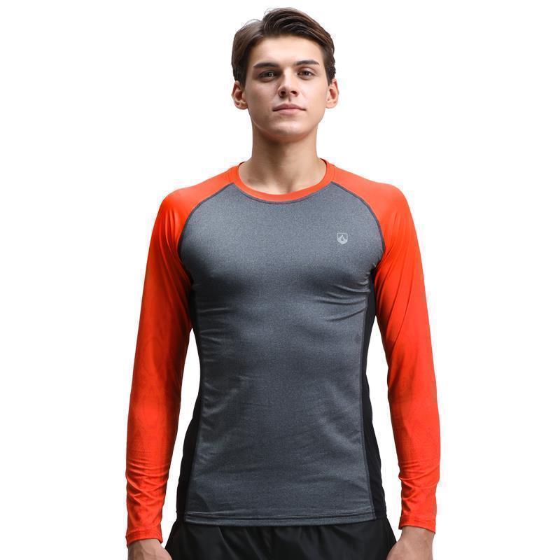 Leevy force for men's running speed dry long sleeve vest with bottom blouses round collar pure men's sport G51016
