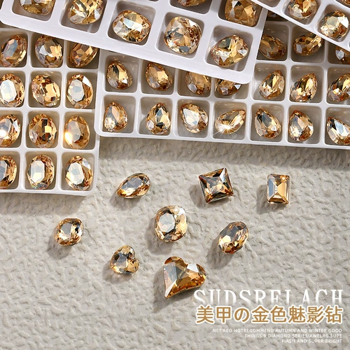 Чистый красный K9 Crystal Nail Tripper Diamond Diamond Driall Drill Champagn