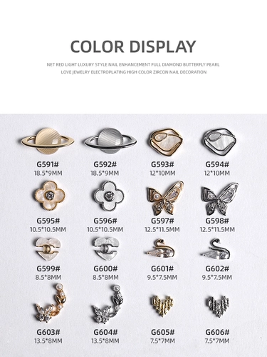 Украшение для ногтей с бантиком, цирконий, лебедь в форме сердца, популярно в интернете, кошачий глаз, четырехлистный клевер